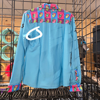 Rocket Donkey Teal Rock and Roll Rodeo Shirt
