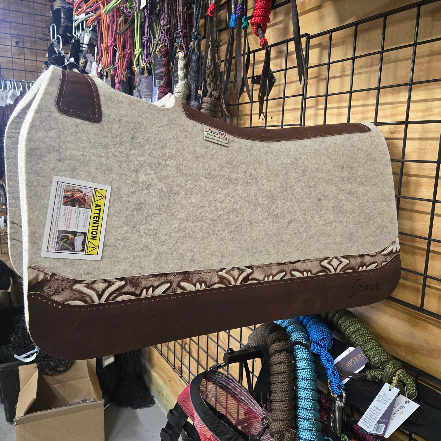 5 Star Equine Ivory Chocolate Laredo Inset Barrel Pad