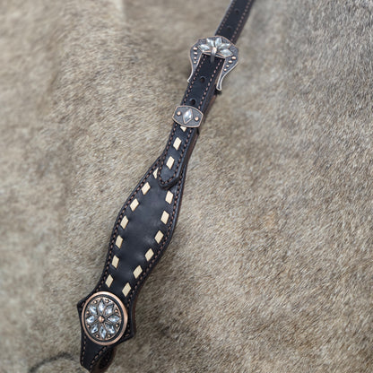 Natural Buckstitched One Ear Headstall