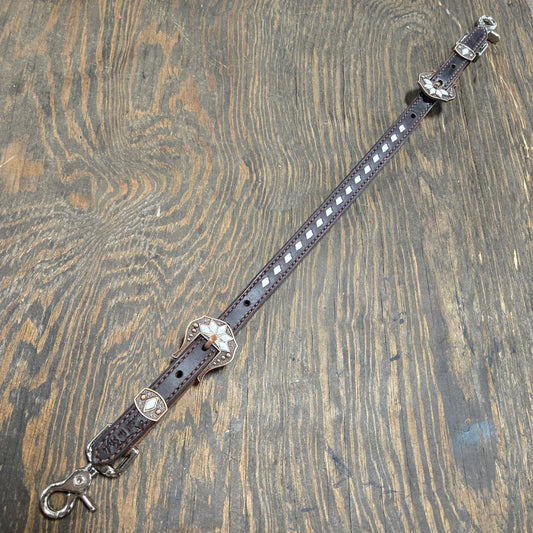 White Buckstitched Wither Strap