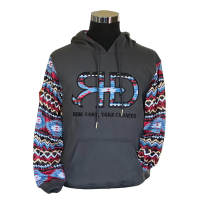 Rocket Donkey Hoodie Dark Grey Aztec