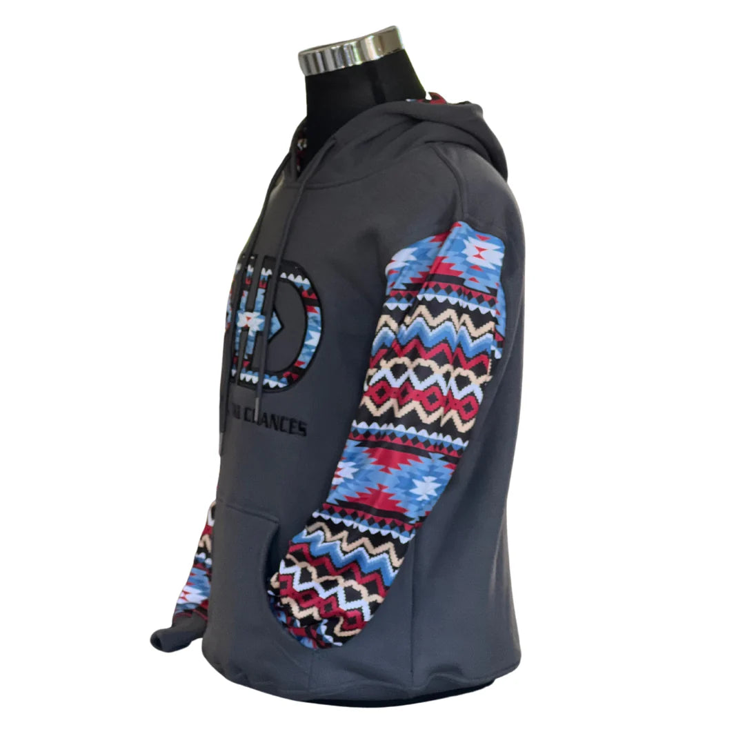 Rocket Donkey Hoodie Dark Grey Aztec