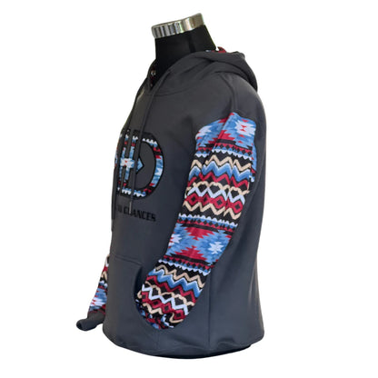 Rocket Donkey Hoodie Dark Grey Aztec