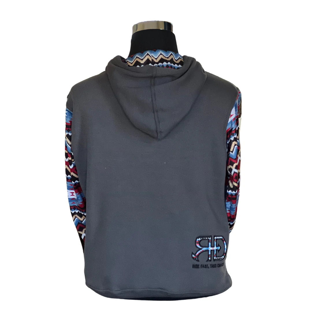 Rocket Donkey Hoodie Dark Grey Aztec