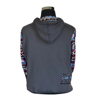 Rocket Donkey Hoodie Dark Grey Aztec