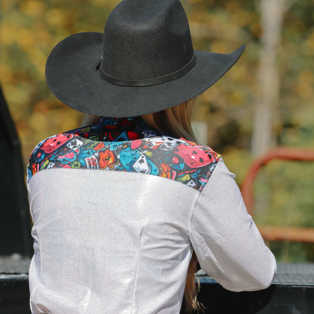 Rocket Donkey Silver Abstract Rodeo Shirt