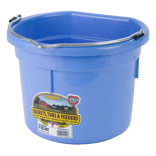 DuraFlex Plastic Flatback Bucket - 8 qt
