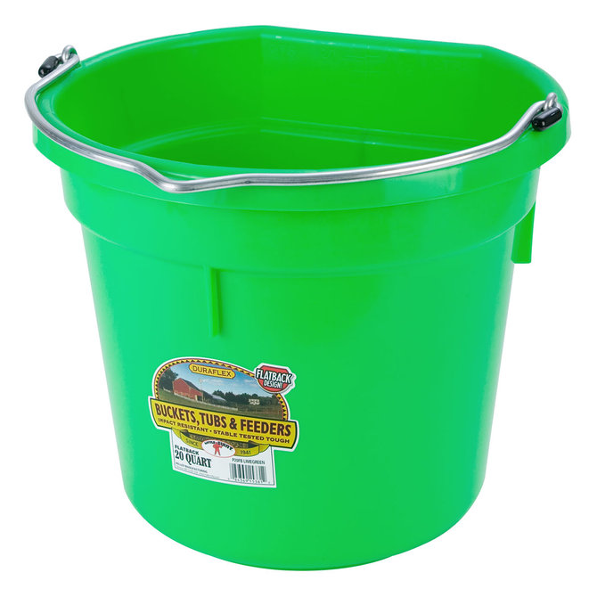 DuraFlex Plastic Flatback Bucket - 20 qt