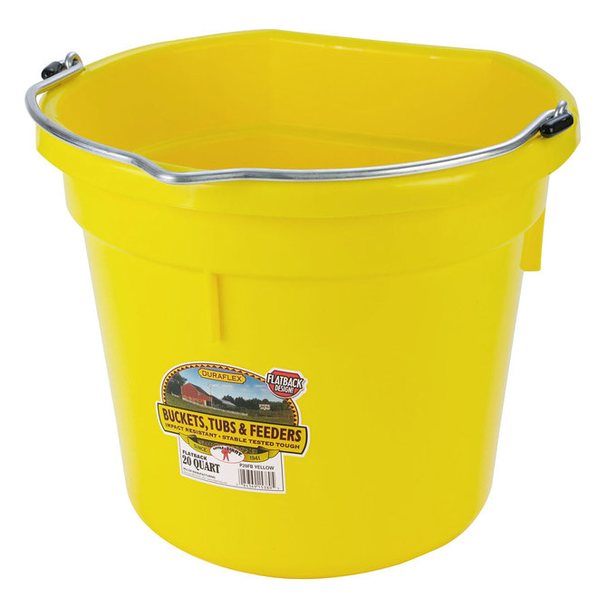 DuraFlex Plastic Flatback Bucket - 20 qt