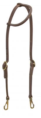 Showman Heavy Oiled One Ear Snap End Headstall