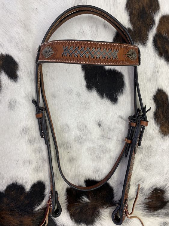 Showman Rawhide Accented Browband Headstall